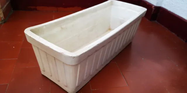 3 Macetas Rectangulares Blancas de ceramica