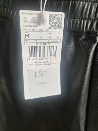 Pantalones cortos piel -cuero ecológico Mango