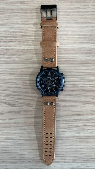 Orologio Uomo Geneva Stile Militare Vintage Pelle