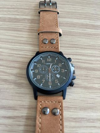 Orologio Uomo Geneva Stile Militare Vintage Pelle