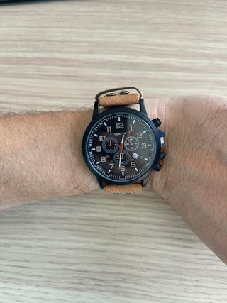 Orologio Uomo Geneva Stile Militare Vintage Pelle