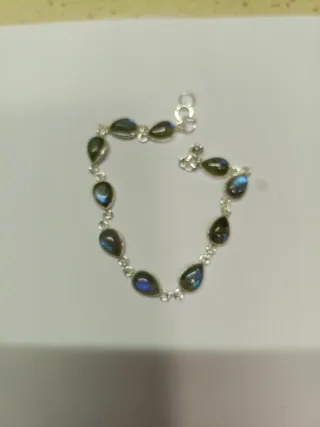 PULSERA PLATA  DE LABRADORITA MINERALES