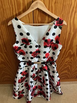 Vestido Roberto Verino Talla S Lunares y Rosas