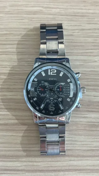 Orologio Uomo Geneva Chronograph Nero Argento