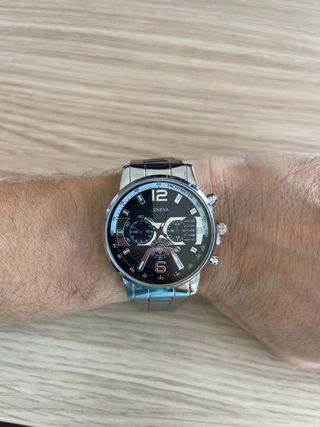 Orologio Uomo Geneva Chronograph Nero Argento