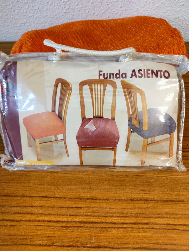 2 Fundas Asiento Silla Tela Naranja