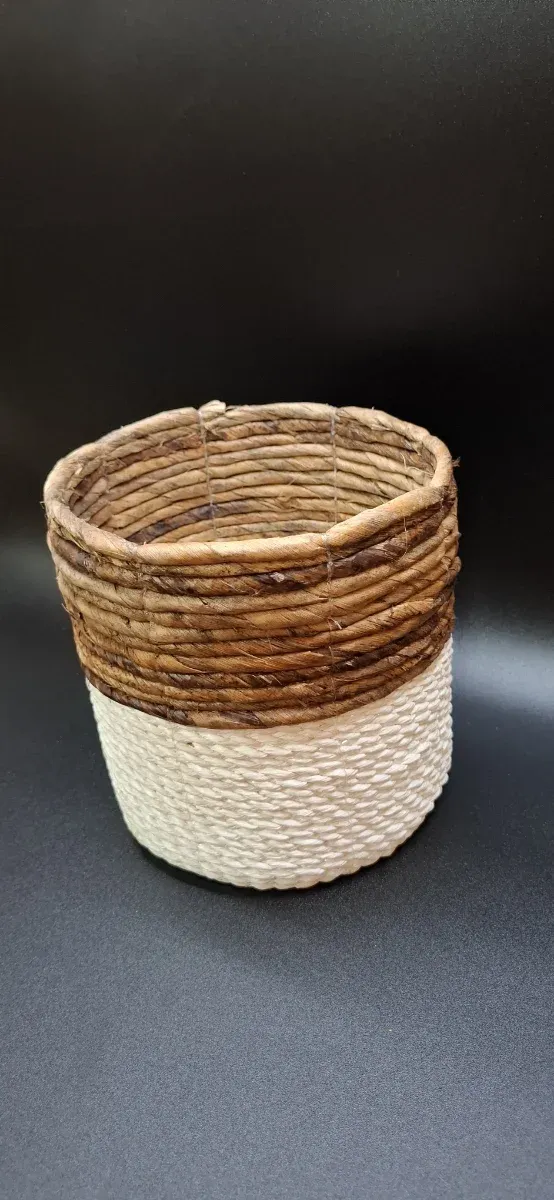 Cubremaceta Cuerda Banana Marrón y Blanco