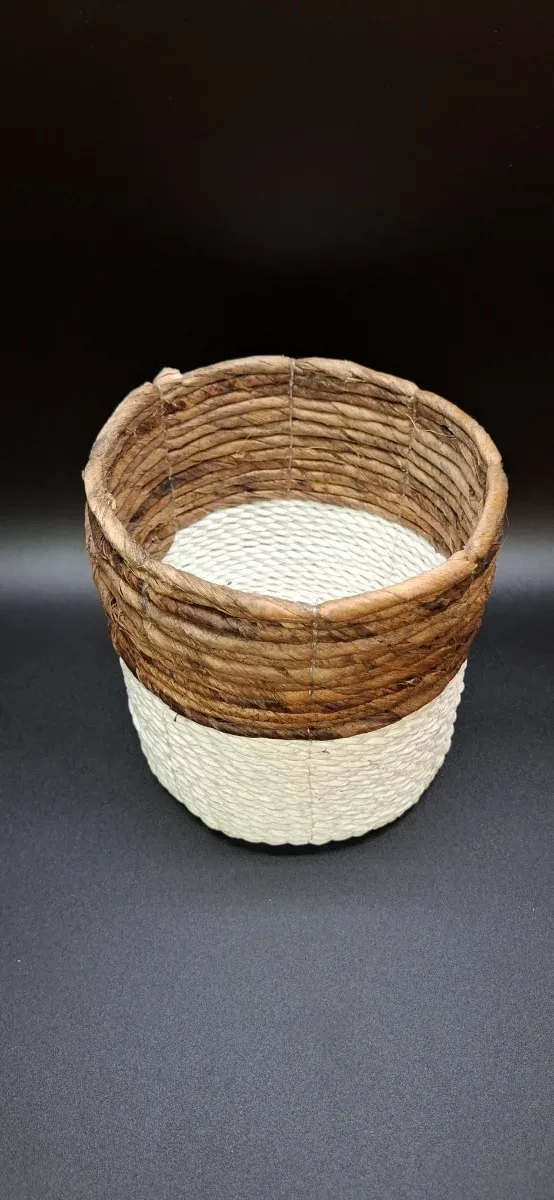 Cubremaceta Cuerda Banana Marrón y Blanco