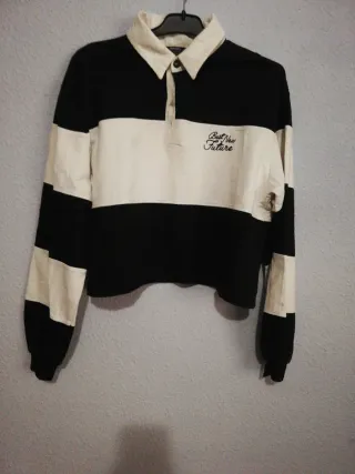 Camiseta Rugby Rayas Blanca Negra