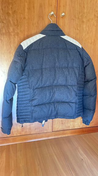 Chaqueta Moncler corta hombre gris marengo/blanco