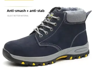 Botas de seguridad azul y gris