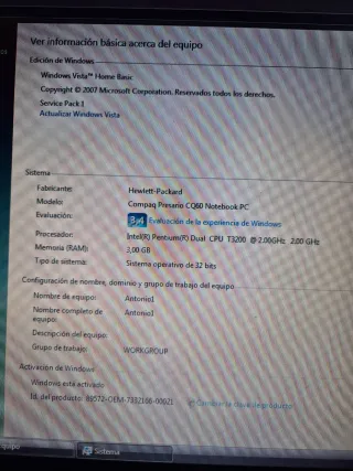 Portátil HP Compaq Presario CQ60 Negro