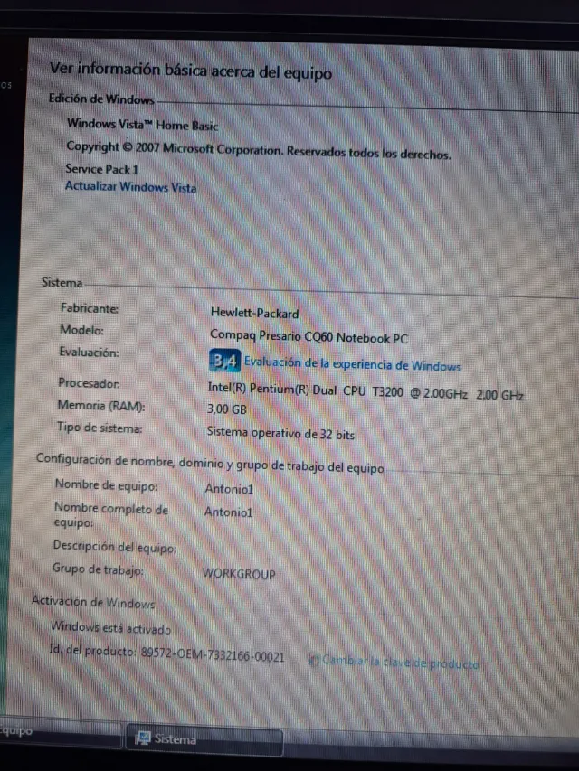 Portátil HP Compaq Presario CQ60 Negro