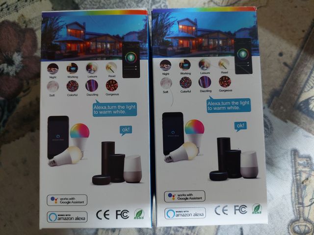 2 Bombillas Wifi RGBCW E27 Nuevas