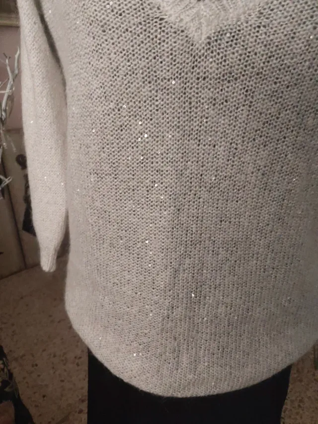 Jersey gris Brillante mujer 