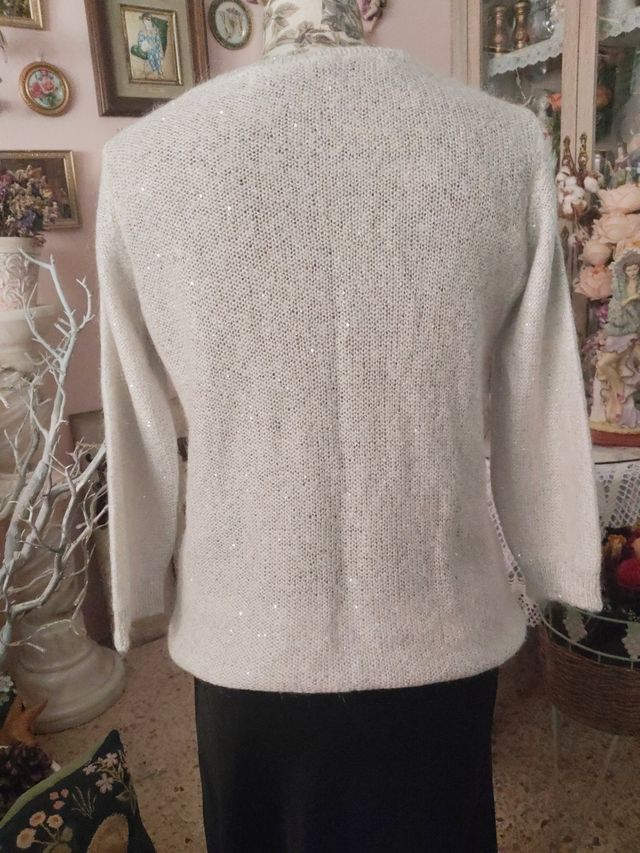 Jersey gris Brillante mujer 