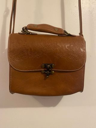 Bolso Cartera Cuero Sintético Marrón