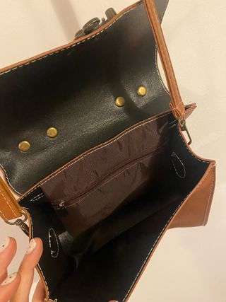 Bolso Cartera Cuero Sintético Marrón