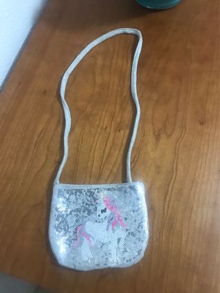 Bandolera niña lentejuelas unicornio