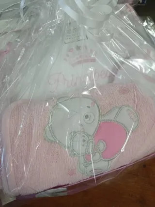 Cesto nascita con orsetto e principessa