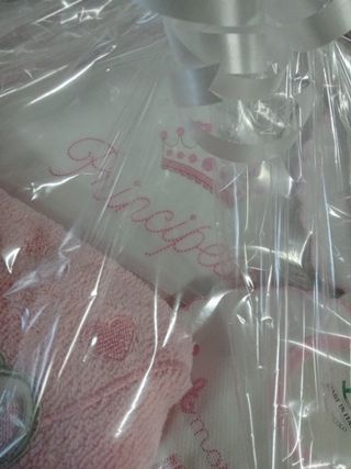 Cesto nascita con orsetto e principessa