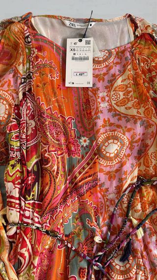 Vestido Zara Estampado Boho Talla XS