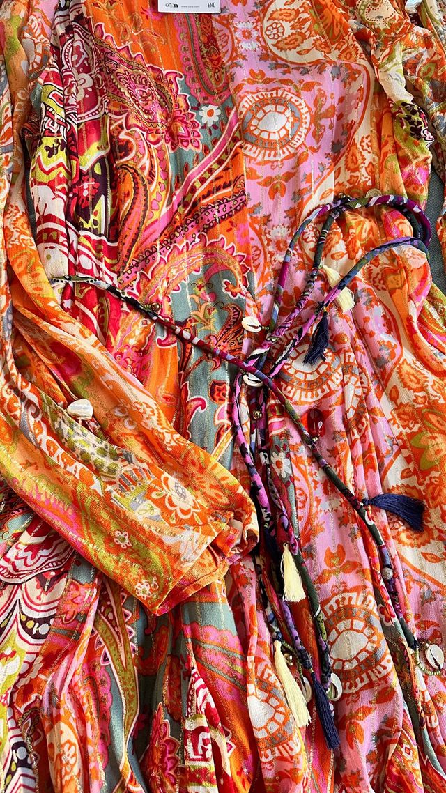 Vestido Zara Estampado Boho Talla XS