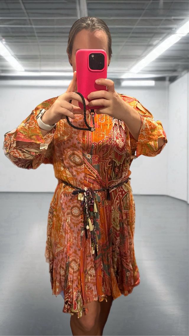 Vestido Zara Estampado Boho Talla XS