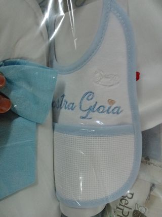 Cesto nascita completo azzurro