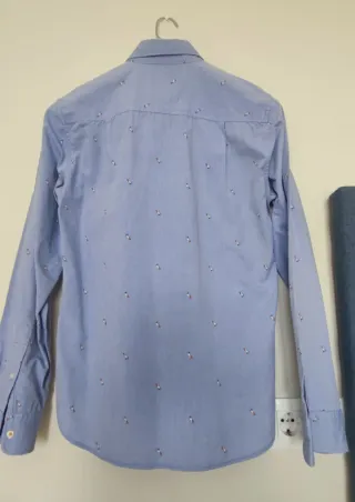 Camisa Oxford azul estampado original