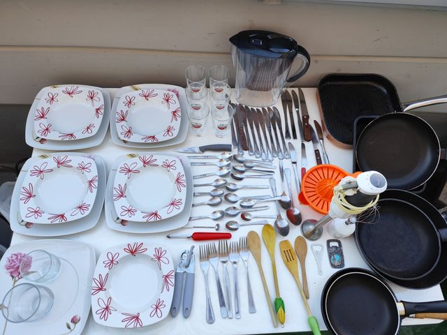 Lote Vajillas, utensilios Cocina y sartenes