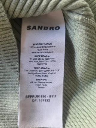 Suéter Sandro Cuello Alto Talla S Color verde