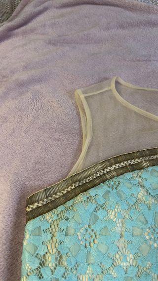 Abito pizzo celeste taglia 52