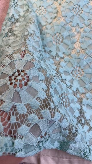 Abito pizzo celeste taglia 52