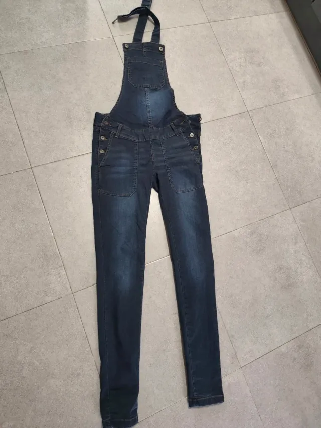 Peto vaquero premamá azul