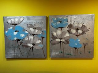 Cuadros Flores Abstractas Plata