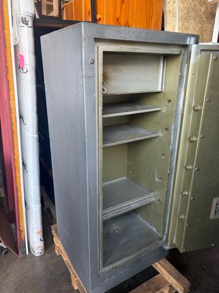 Caja Fuerte Metálica Gris y Verde Oliva