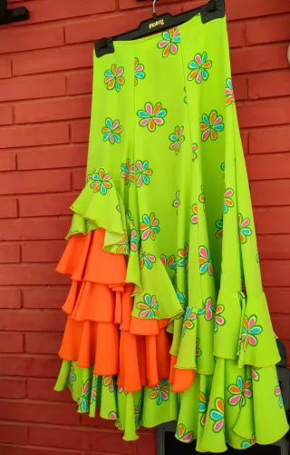 Falda Flamenca/Festival Verde y Naranja