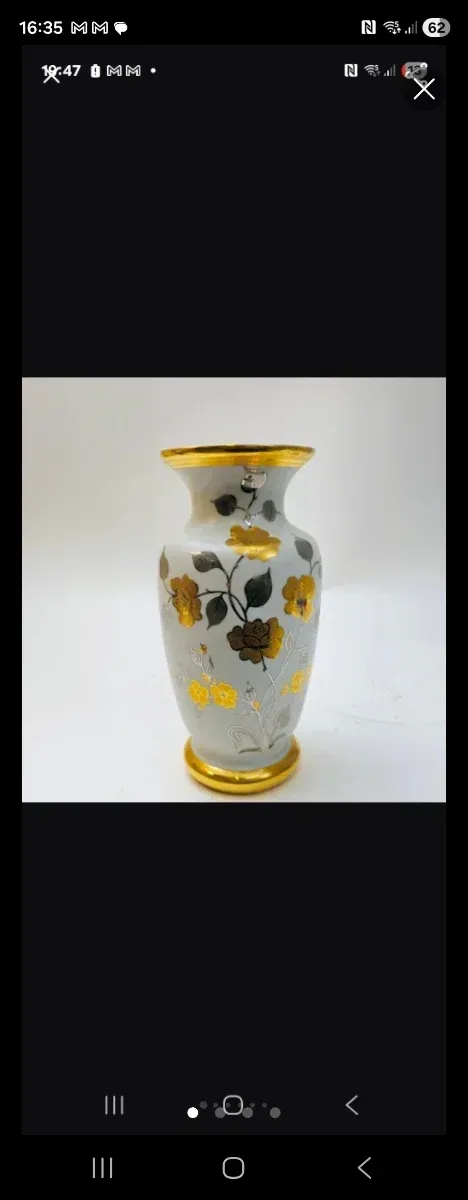 Jarrón Dormica Flores Doradas y Plateadas