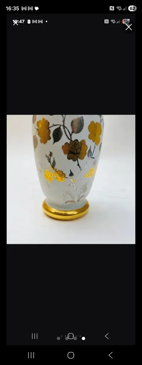 Jarrón Dormica Flores Doradas y Plateadas