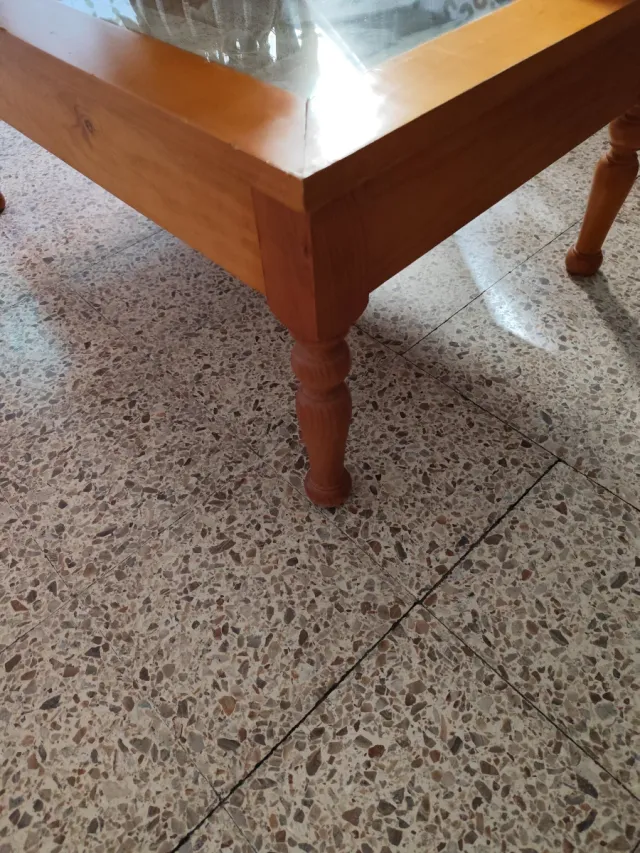 Mesa de centro madera y cristal