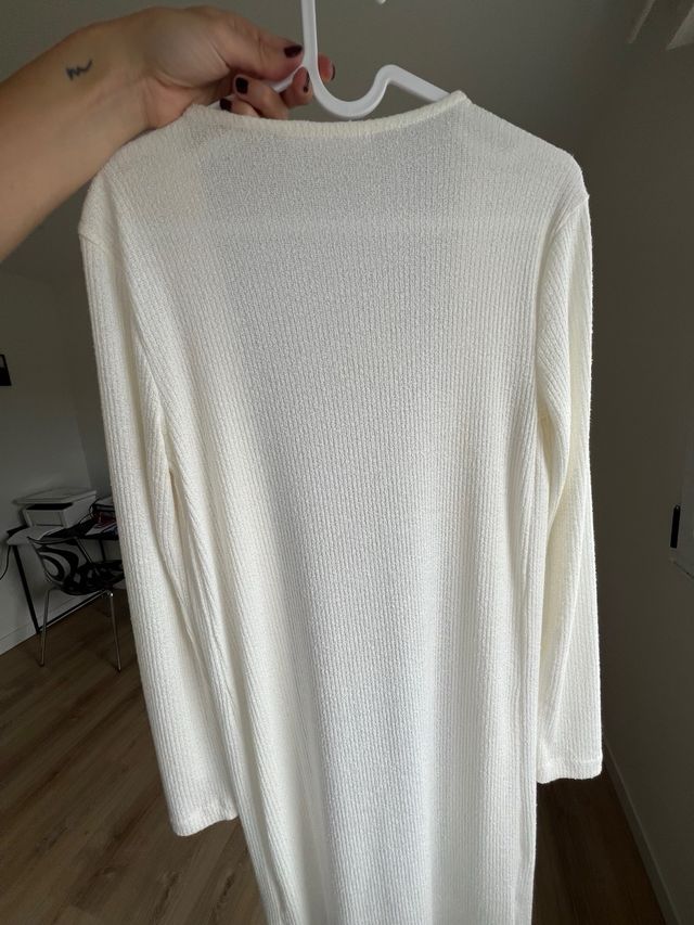 Mango Chaqueta Larga Blanca Talla Única