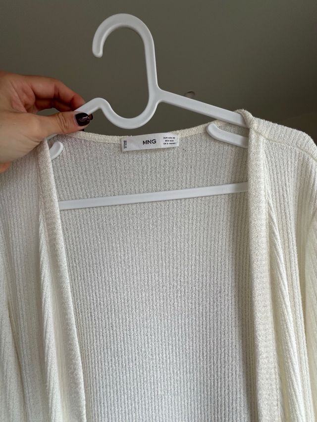 Mango Chaqueta Larga Blanca Talla Única