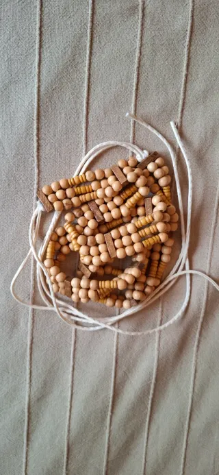 Cintura intrecciata perline legno