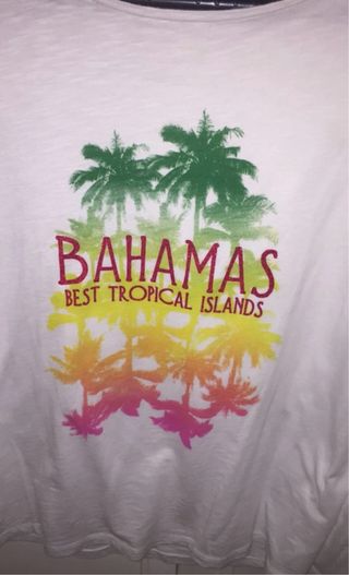 Camiseta blanca manga corta Bahamas Tropical XL