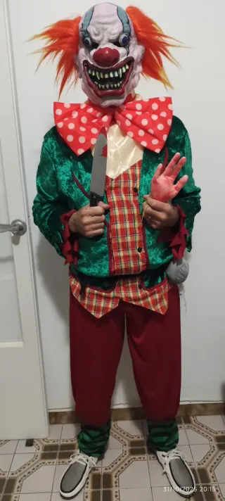 -Disfraz payaso terror Halloween
