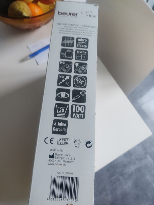 Almohada Eléctrica Beurer Dorso/Nuca, modelo cosy