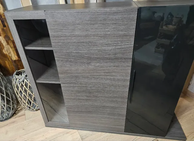 Mueble Salón Aparador Vitrina Madera y Cristal