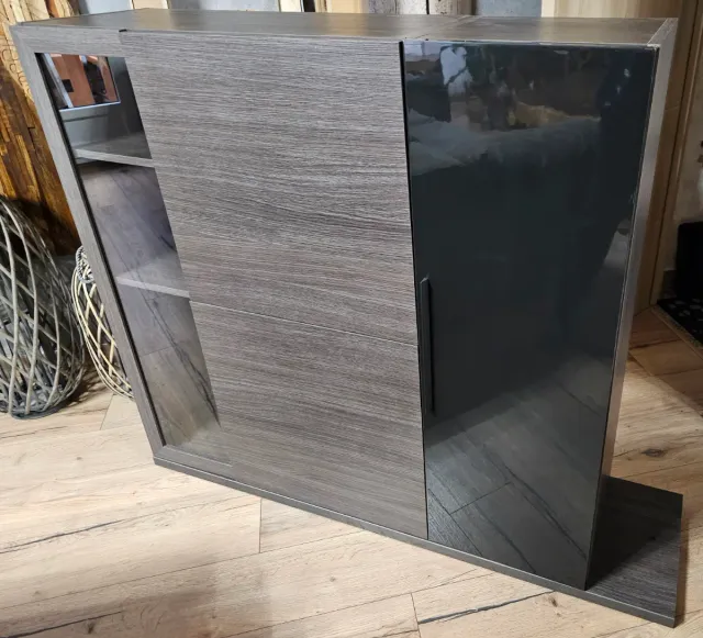 Mueble Salón Aparador Vitrina Madera y Cristal