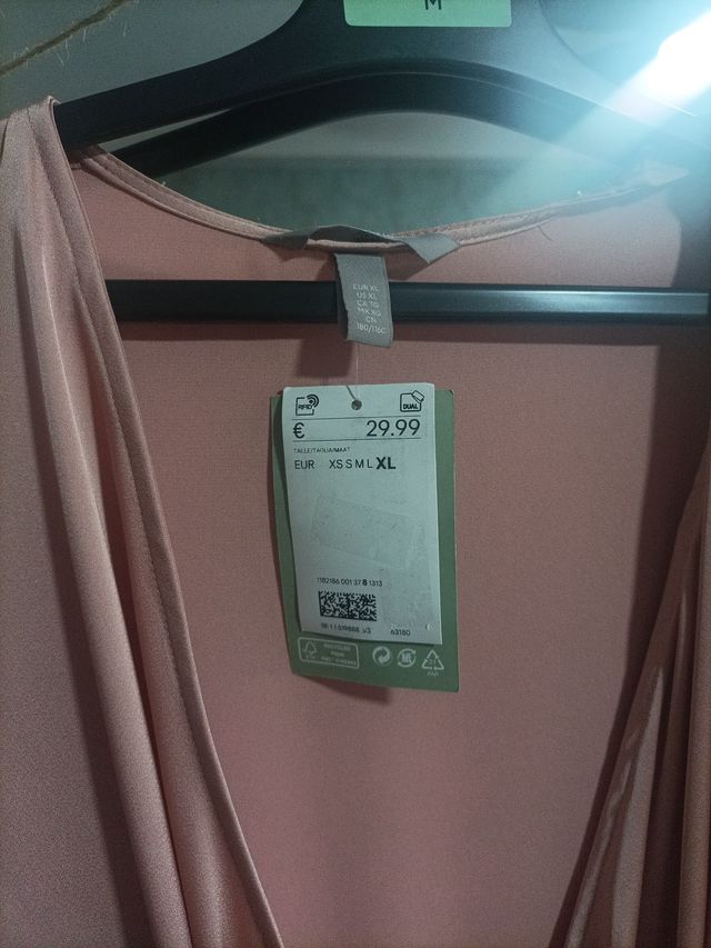 Vestido H&M Raso Cruzado Talla XL